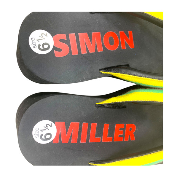 Simon Miller FOAMI Platform Sandals Black/Multi Stripe Thong Size 6.5 EU 36 NEW - Picture 6 of 10